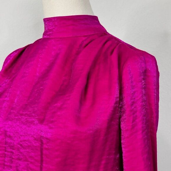 Finders Keepers Yasmine Fuchsia Ruched Dress XS/ 2 Valentine Date Cocktail Party - Picture 14 of 16